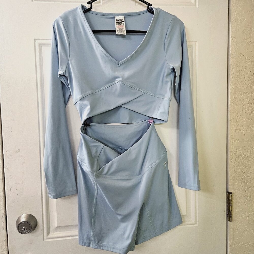 Gymshark Light Blue Long Sleeve Crop Top